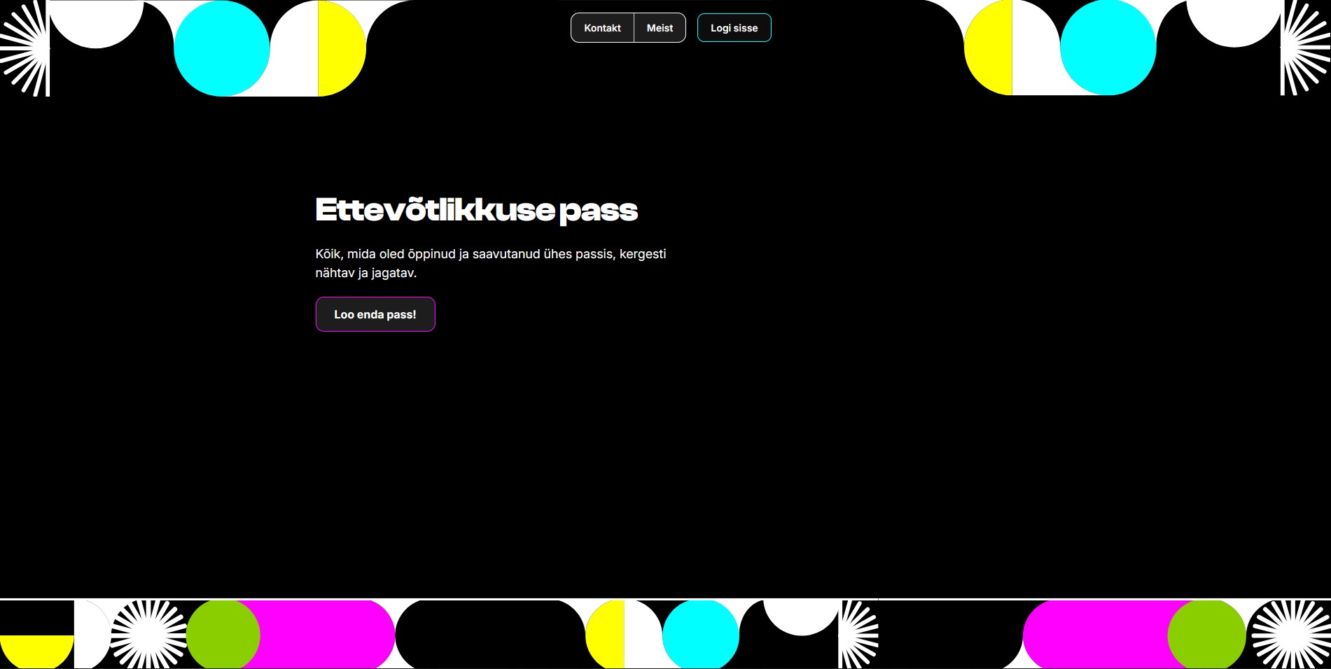 Ettevõtlus pass screenshot