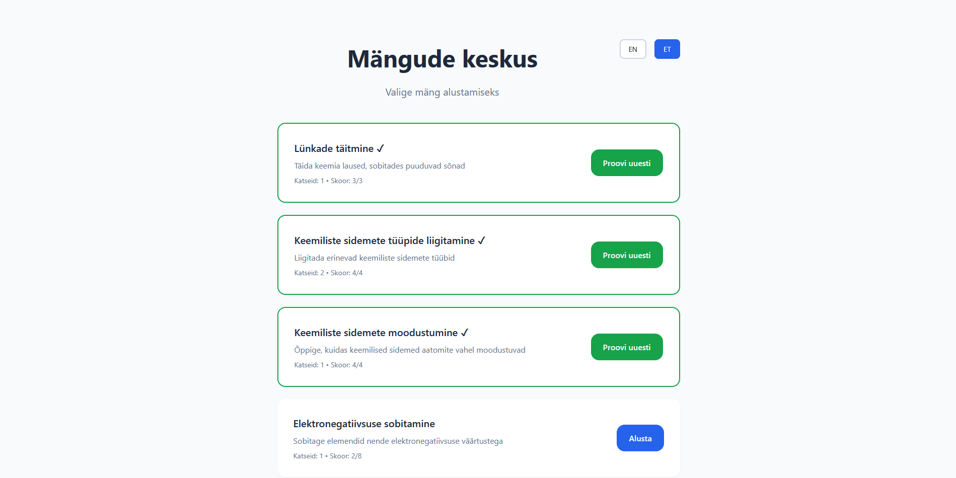 Keemiline side screenshot